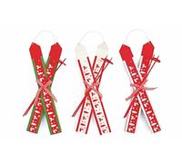 Villa d'Este Home Tivoli Noel Appendini Sci, Legno, Rosso/Bianco, 31.5 x 169 x 10 cm, 12 unità