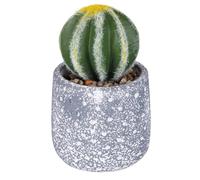 Villa d'Este Home Tivoli Piantina artificiale Cactus, vaso in cemento, Ø 9x15 cm