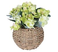 Villa d'Este Home Tivoli Piantina artificiale Ortensia, vaso in fibra naturale, Ø14x20 cm