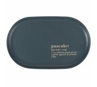 Villa d'Este Home Tivoli Piatto Pancake in gres, 24x15,3 cm, con scritta, Victionary