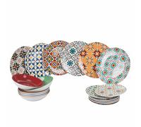 Servizio piatti 18 pezzi in porcellana, 6 posti tavola diversi, Valladolid