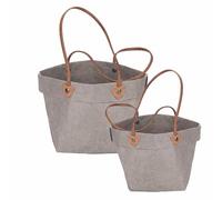 Villa d'Este Home Tivoli Set 2 sacchetti grigi milleusi in similpelle e carta