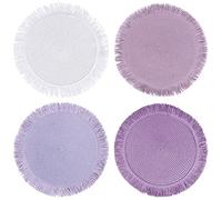 Villa d'Este Home Tivoli Set 4 Tovagliette tonde con frange, Shades of Provence