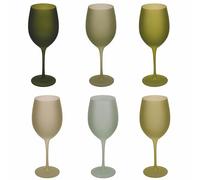 Villa d'Este Home Tivoli Set 6 calici 650 ml frosted in vetro, Happy Hour Greenery