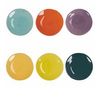 Villa d'Este Home Tivoli Set 6 Piatti frutta Color Shock in ceramica, design con bordi irregolari Ø 22,5 cm
