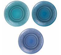 Villa d'Este Home Tivoli Set 6 Piatto pane Ø 15 cm in vetro, Imperial Ocean