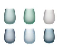 Villa d'Este Home Tivoli Shades of Blue Set 6 bicchieri acqua frosted in vetro 500 ml