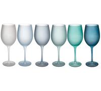Villa d'Este Home Tivoli Shades of Blue Set 6 calici frosted in vetro 550 ml