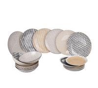 Villa d'Este Home Tivoli Servizio piatti 18 pezzi in porcellana, 6 posti tavola diversi, Soho