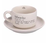 Villa d'Este Home Tivoli Tazzina caffè 90 ml con piattino in porcellana, Victionary Bilancia