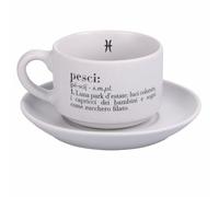 Villa d'Este Home Tivoli Tazzina caffè 90 ml con piattino in porcellana, Victionary Pesci