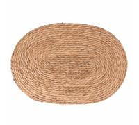 Villa d'Este Home Tivoli Tovaglietta ovale con intreccio di foglie naturali ø 40 cm, Natural