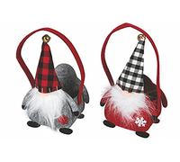 Villa d'Este Home Tivoli Xmas Set 2 Sacchetti Gnomo in Feltro Cappello con Campanellino