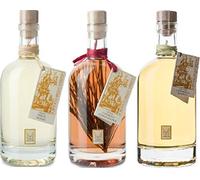 Villa Laviosa Set 3 Bottiglie Liquore Grappa da 70 romatizzata Italiana, Liquore Grappa Camomilla Miele Cirmolo Bottiglie da 700ml