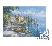 Villa sul lago Scena Puzzle 1000 Pezzi In Cartone Pressato, Un Puzzle Per Gioco Educativo Sfida, Ideale Per Hobby Invernale, Regalo Per Coppie 52x38cm/1000pcs