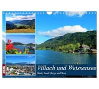 Villach und Weissensee - Stadt, Land, Berge und Seen (Wandkalender 2026 DIN A4 quer), CALVENDO Monatskalender: Die Region Villach mit Umgebung ... und der Stadt Villach an der Drau.