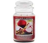 Village Candle 106326352 Apples & Cinnamon Grande Vaso, Vetro, Rosso, 10.3 x 10.3 x 17 cm