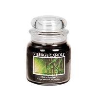 Village Candle Black Bamboo Vaso di Vetro Medio, Nero, 10.2x10.1x13.2 cm, 454 unità