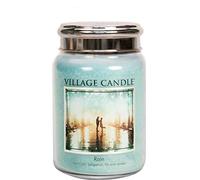 Village Candle Rain 26 oz Large Glass Jar Scented Candle, 21.25 Net oz Candela, Blu, 737 unità