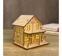 Village des Case de Noël - Wood + Componenti Elettronici, Accendi le Mini Case Villaggio Vacanze Set | Decorazioni da tavola a Natale guide, ornamenti Dee Scena invernale Festivi Po