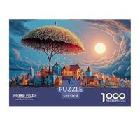 Village in The Shape of An Umbrella Floating 1000 Pezzi Carta Ecologica Resistente Bundle Di Puzzle Umbrella Tree Anti-stress Gioco Creativo Puzzle Regali Per Famiglia E Amici 52x38cm/1000pcs
