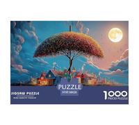 Village in The Shape of An Umbrella Floating 1000 Pezzi Cartoncino Extra-spesso Bundle Di Puzzle Umbrella Tree Anti-stress Gioco Creativo Puzzle Per Adulti E Bambini 38x26cm/1000pcs