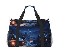 Village On A Snowy Day - Borsone da viaggio per uomini e donne, adatto per viaggi e attività all'aperto