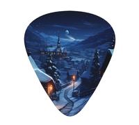 Village on a snowy day, confezione da 12 plettri per chitarra, 4 pezzi in ciascuna delle 3 misure, adatti per una vasta gamma di strumenti a corda