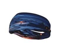 Village on a Snowy Day, fascia per il sudore unisex, elastica, traspirante e traspirante