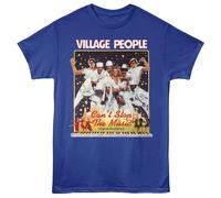 Village People - Can'T Stop The Musica - Blu - Adulto Unisex T-Shirt