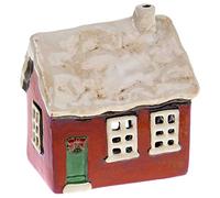 Village Pottery Cottage - Portacandela natalizio rifinito a mano in scatola
