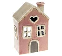 Village Pottery Portacandela piccolo a forma di cuore rosa
