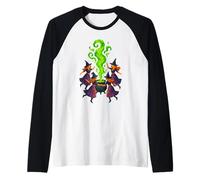 Village Witch Low Poly Geometrico Wicca Gothic Maglia con Maniche Raglan