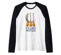 Village Witch - Scope a Mezzaluna, in Policotone, Motivo Geometrico Maglia con Maniche Raglan