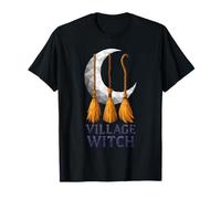 Village Witch - Scope a Mezzaluna, in Policotone, Motivo Geometrico Maglietta