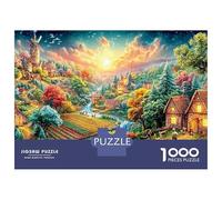 Village with Windmill And Stream Puzzle Da 1000 Pezzi European Town Ideale Per I Regali Di Compleanno E Di Vacanza 52x38cm/1000pcs