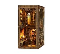 Villageboom Book Nook - Kit da costruzione con luci a LED, fai da te, in miniatura, libreria, vecchi libri, in legno 3D, per libreria, decorazione, idea regalo per adulti e bambini (biblioteca vecchi