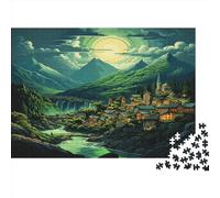 Villaggi Jigsaw Puzzle Impossible 1000Pcs città Luna Decorazione Per La Casa. Rilassamento E Intelligence Per Adulti E Ragazzi Da 14 Anni 1000pcs (75x50cm)