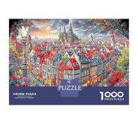 Villaggi medievali 1000 Pezzi Gioco Di Puzzle in Carta Premium Per Momenti Familiari Cattedrale città europea che Può Servire Da Decorazione Murale E Grande Regalo 52x38cm/1000pcs