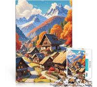 Villaggio autunnale in montagna puzzle 1000 pezzi per adulti Allena il tuo cervello e le tue mani offerte come regali per tutta la famiglia 38x26cm