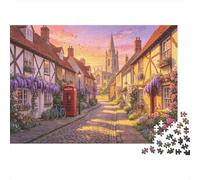 Villaggio dei Cotswolds 1000 Pezzi Puzzle Riciclato Accogliente Cottage Senior Puzzle Accessori per Giochi di Festa Sviluppa l'Intelligenza di Ragazzi e Ragazze Educativo Divertente 38x26cm/1000pcs