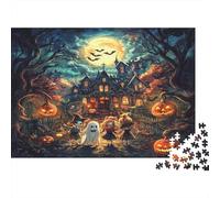 Villaggio di Halloween Jigsaw Puzzle Impossibili 1000 Pezzi Jack-o'-lantern Decorazione Per La Casa. Giochi Rilassamento E Intelligence Per Adulti E Ragazzi Da 14 Anni 1000pcs (75x50cm)