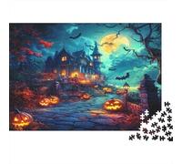 Villaggio di Halloween Jigsaw Puzzle Impossibili 1000 Pezzi Jack-o'-lantern Decorazione Per La Casa. Rilassamento E Intelligence Per Adulti E Bambini Da 12 Anni 1000pcs (75x50cm)