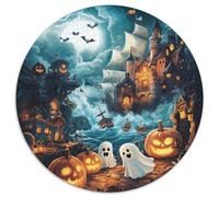 Villaggio di Halloween1000 Pezzi Puzzle Rotondo ScenarioRotonda Puzzle Adulti Irregolare Unici Per Adulti Edugattoivi Per Bambini Difficile1000 pezzi (67.5x67.5cm)
