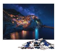 Villaggio di Manarola, Italia Puzzle in Legno Adulto 500 Pezzi Per Gioco Familiare Decorazione Interna Unica Regalo Per Amore E Amico Divertimento Gioco Stress Relief 500pcs (52x38cm)