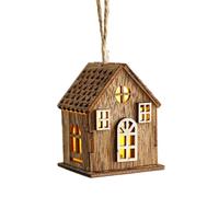 Villaggio di Natale - Cabina del villaggio di Natale illuminato in legno | Ornamento leggero a LED di fattoria rustica, cabina illuminata per centrocamera per le decorazioni degli alberi festivi per l