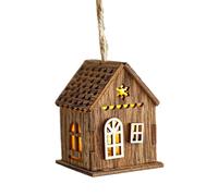 Villaggio di Natale - Cabina del villaggio di Natale illuminato in legno | Ornamento leggero a LED di fattoria rustica, cabina illuminata per centrocamera per le decorazioni degli alberi festivi per l