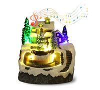 Villaggio di Natale con Illuminazione,Villaggio Natalizio con Musica,Villaggio di Natale Personagg LED Treno Luci,Decorare la casa di Natale,per feste di Natale/Natale decorazioni (Albero Natale)
