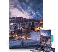 Villaggio di Natale - Puzzle per ragazzi - 1000 pezzi - Stimola la mente - Divertimento - Componenti robusti e ben definiti - Attività di gruppo emozionante (38x26cm)