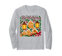 Villaggio di Pan di Zenzero di Natale di Betlemme Pennsylvania Maglia a Manica